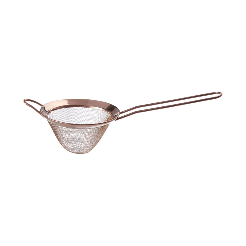 Canora Grey Dobson Mesh Food Strainer, 8cm H x 24cm W x 10cm D, Rose Gold