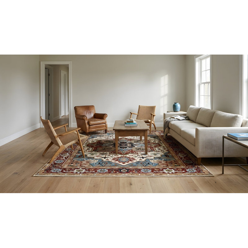 Tapis ivoire en laine noué à la main, 9 pi x 12 pi