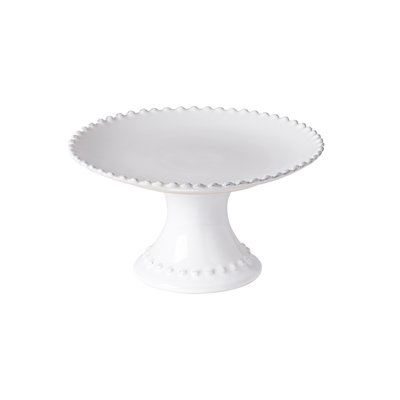Assiette à pied 8,75 po Pearl, blanc