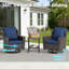 Ensemble de patio d'extérieur en osier 3 pièces avec chaises pivotantes et table d'appoint-293277716-268821971