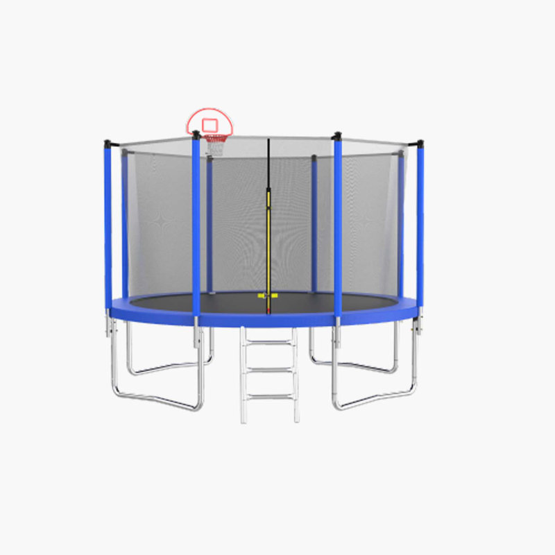 Trampoline de cour arrière de 12 pi avec enceinte de sécurité Beyong, Bleu et noir