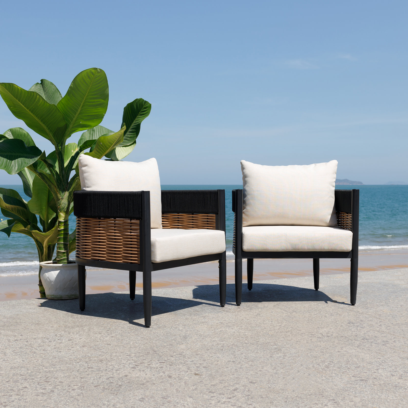 Corrente Patio Lounge Chair, Taupe