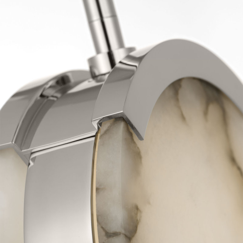 Kelly Wearstler Melange 7" Pendant in Antique-Burnished Brass with Alabaster, Polished Nickel