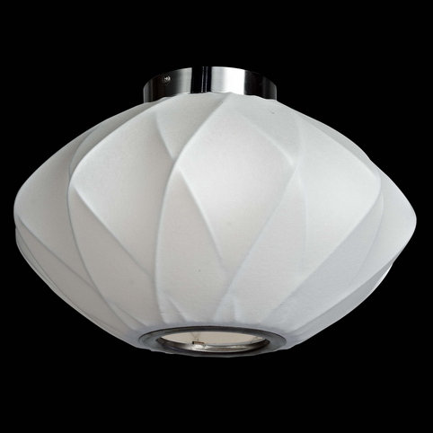 Fabric Semi Flush Mount, 9" H x 14" W x 14" D