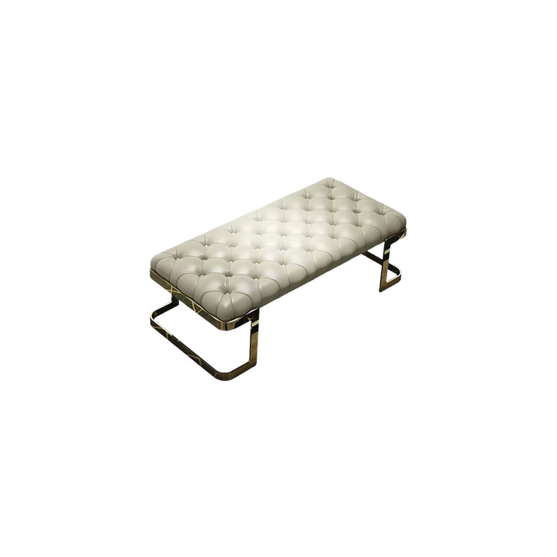 Banc rembourré en cuir, H 15,74 po x l 47,24 po x P 22,04 po