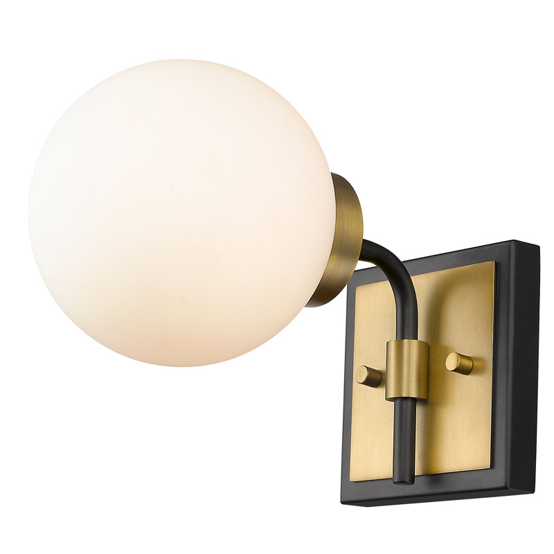 Lankheit Armed Sconce, Olde Brass, Opal