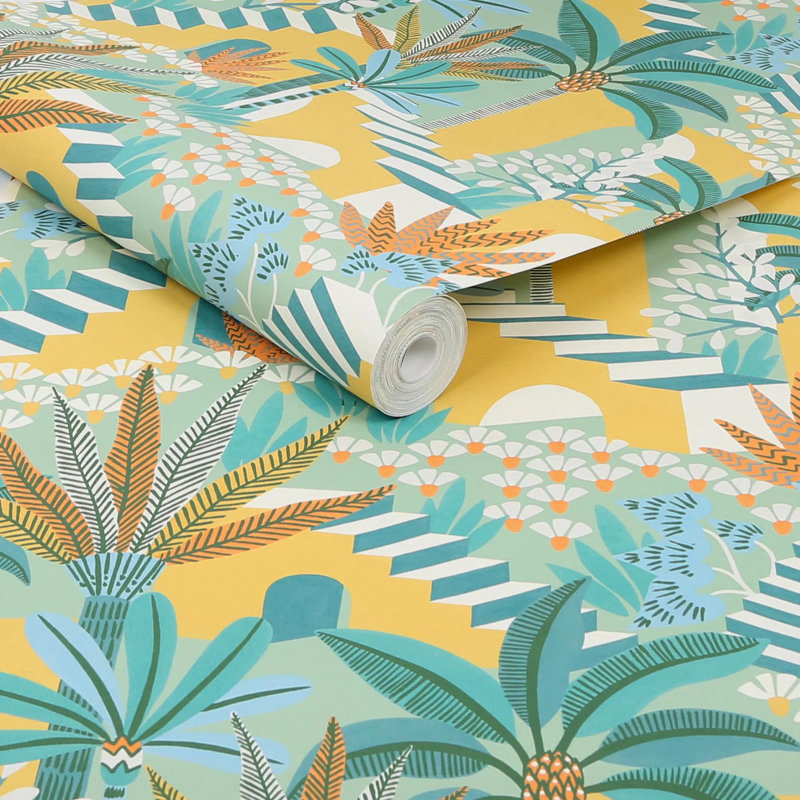 Envy Vacay Floral Wallpaper, Yellow