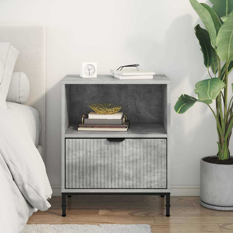 Bedside Table , Concrete Grey