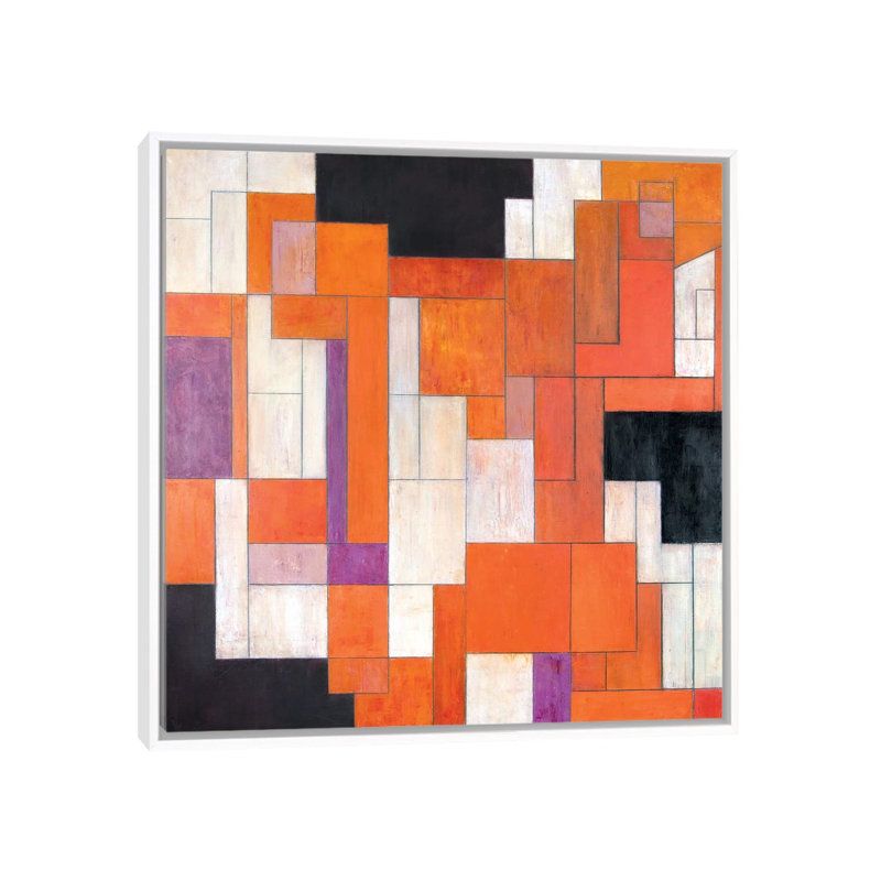 Parallel Lives by Stephen Cimini - Painting on Canvas, White Framed, 45.72cm H x 45.72cm W x 3.81cm D