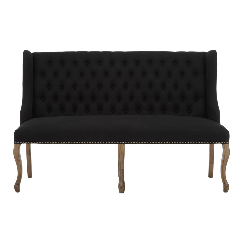 Osias Linen Sofa, Black