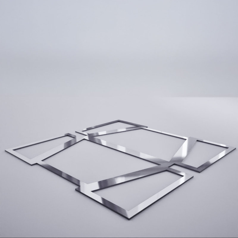 Miroir argenté Greeley, 15.38" H x 15.375" W x 0.125" D, Argent argent