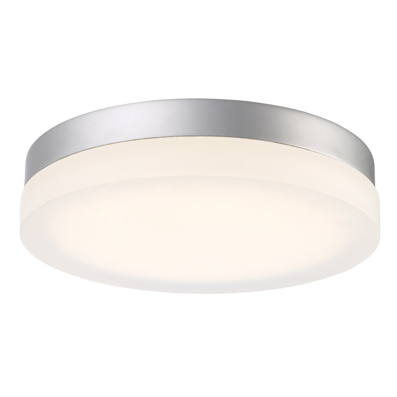 Glass LED Flush Mount, Titanium, 2700K, 2.5" Hx 14" W x 14" D