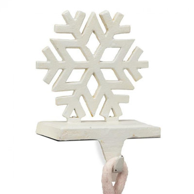 Antique White Snowflake Stocking Holder