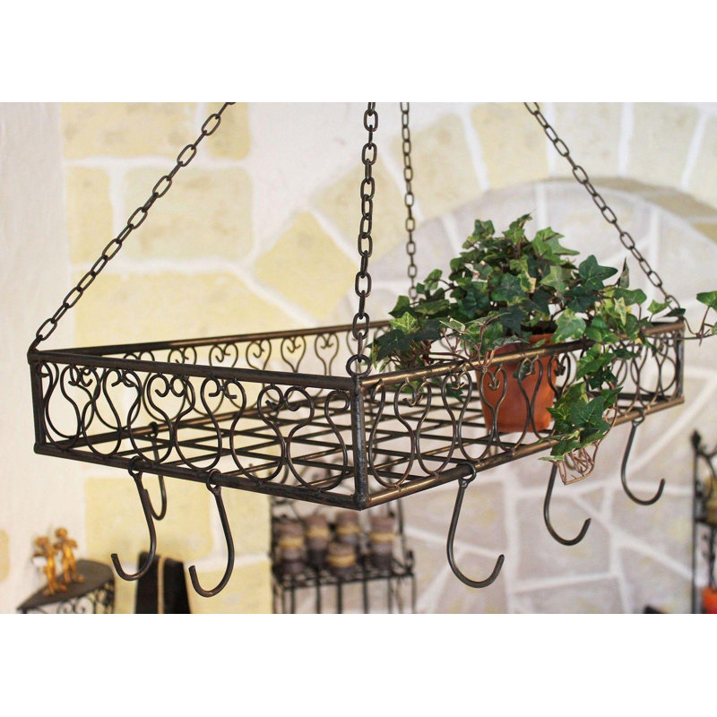 Metal Handcrafted Rectangle Hanging Pot Rack