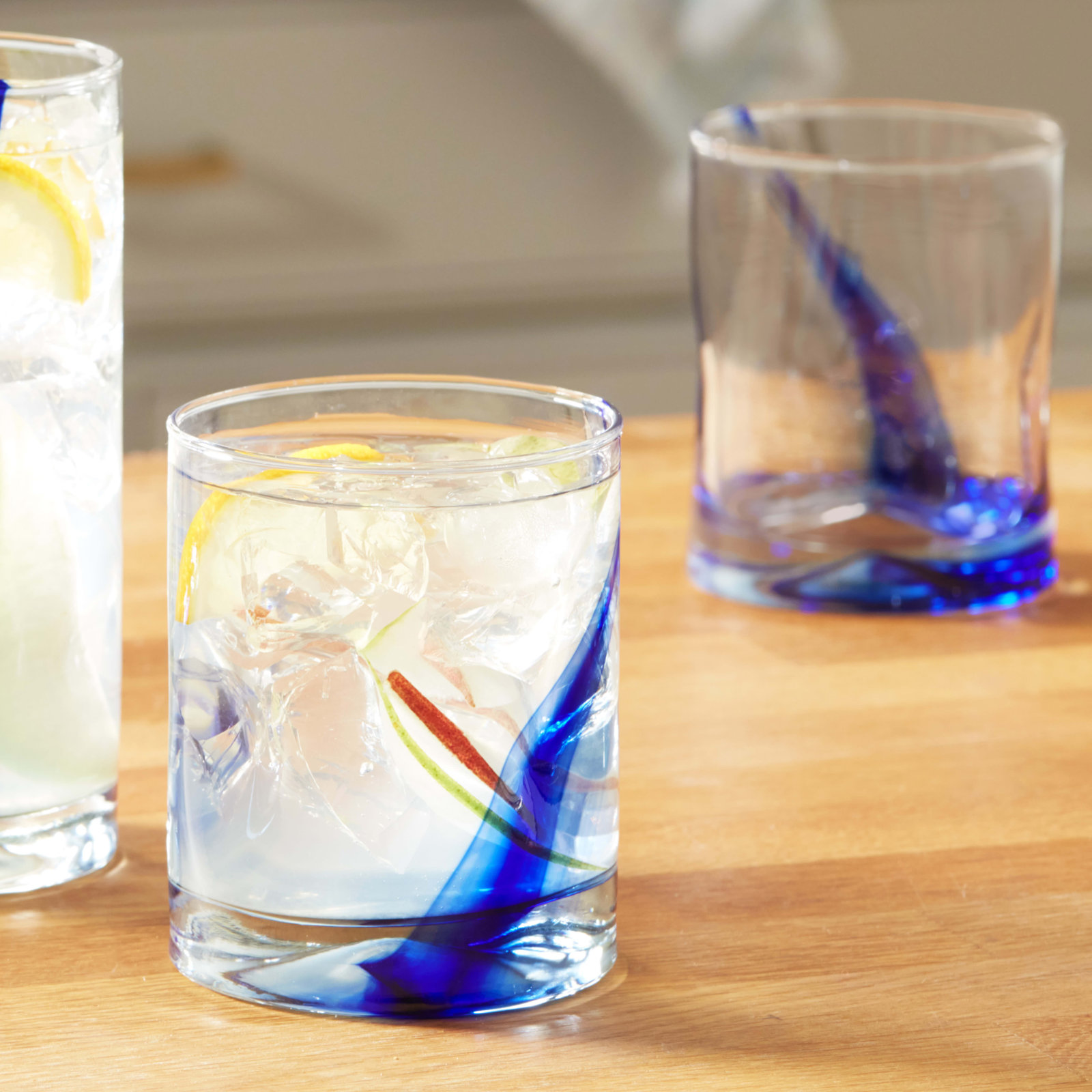 Blue Ribbon Drinking Glass