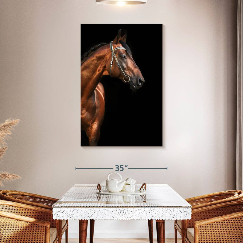 Brampt Bay Stallion Horse, 48" H x 32" W