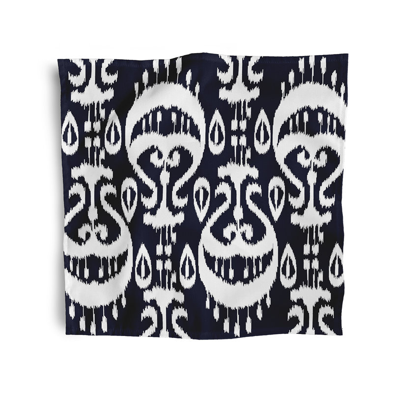 Cerrissa Polyester Ikat Square Napkin, Black