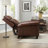 33.5" Wide Traditional Breathable Top Grain Genuine Leather Pushback Recliner (Set Of 3)-1872548633