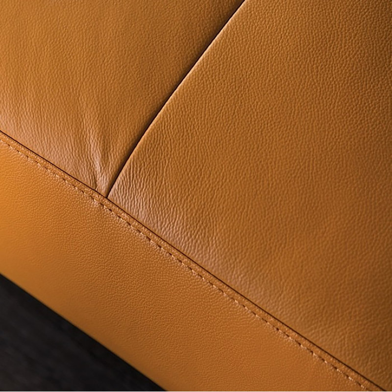 Hoeard L-shaped Sectional, Tangerine Leather Match, Left Hand Facing
