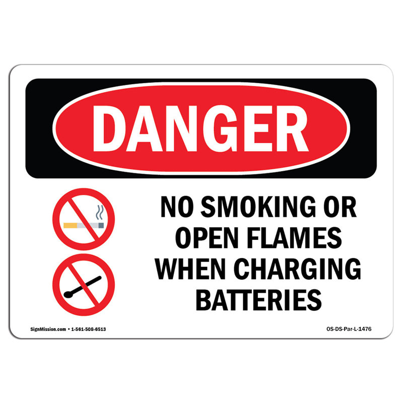 Danger Sign, 12" H x 18" W x 0.1" D