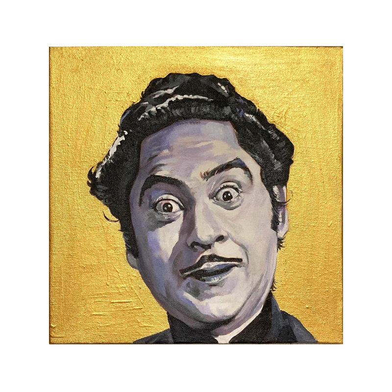 Portrait attrayant de M. Kishore Kumar | Acrylique sur toile | Par Rajkumar Sarkar