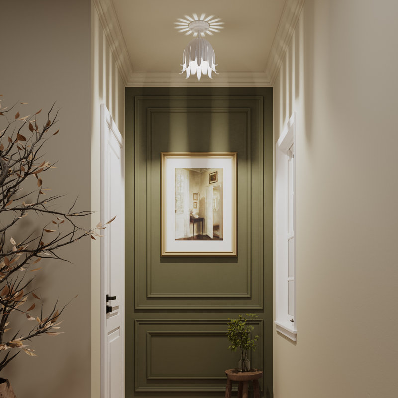 Semi Flush Mount, White