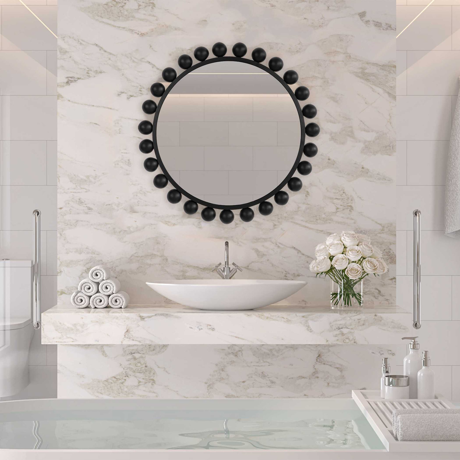 Asana 34" Accent Mirror, Black