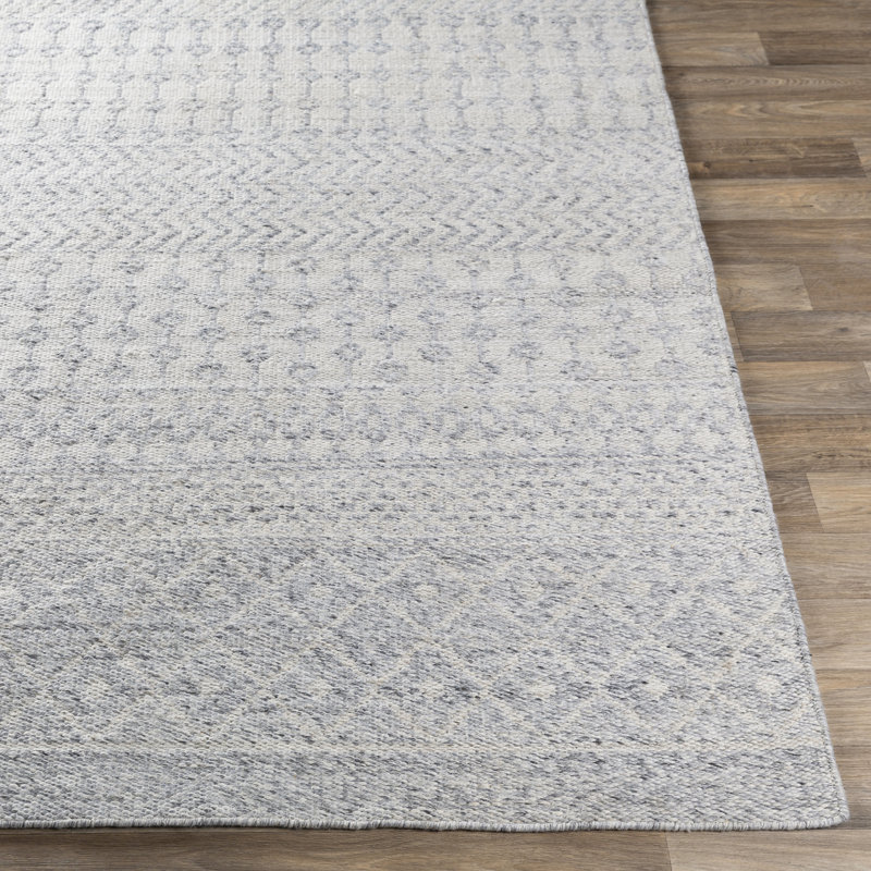 Tapis intérieur / extérieur gris / beige tissé à plat à la main Colwich, Rectangle 8 pi x 10 pi