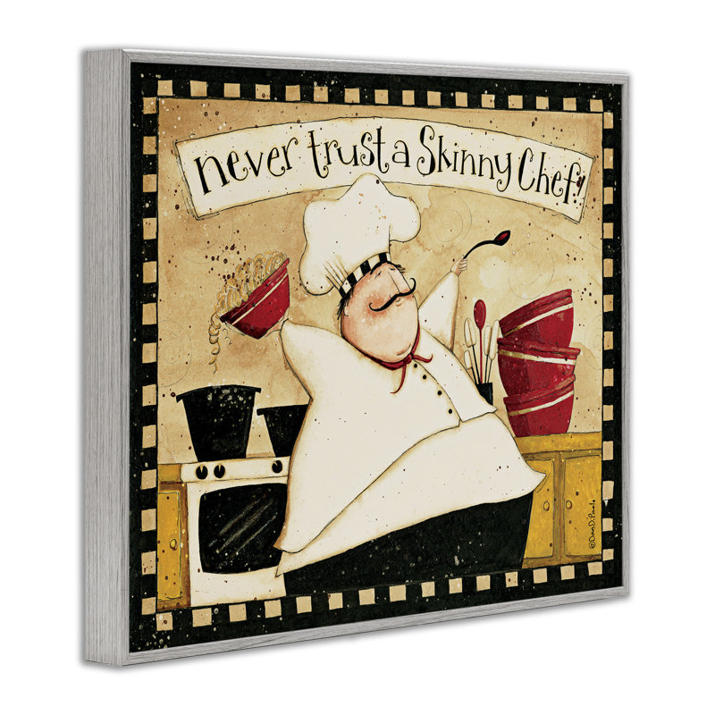 «Never Trust a Skinny Chef with Happy Cook L'expression» par Dan DiPaolo - impression d'art graphique, H 11 po x l 14 po