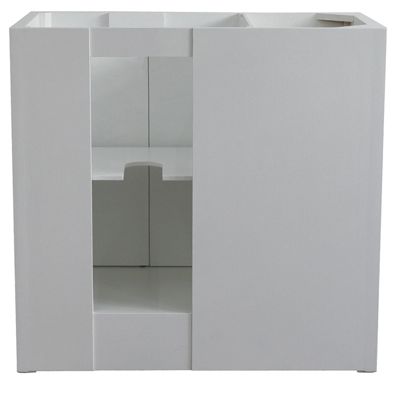 Ensemble de meuble-lavabo simple 37 po Calsbeck, Marbre de Carrare blanc, Glacier cendré