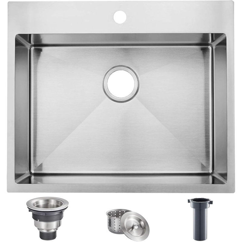 25 Inch Brushed Nickel Drop In Kitchen Sink