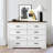 Commode double 8 tiroirs avec panneau supérieur brun rustique Astred