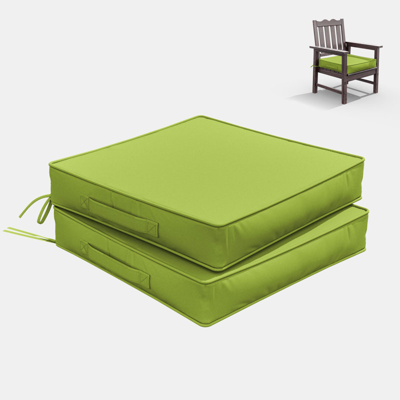 Coussins de siège d'extérieur de 4 po et coussins de siège de salle à manger de 22 po x 22 po , Vert gazon