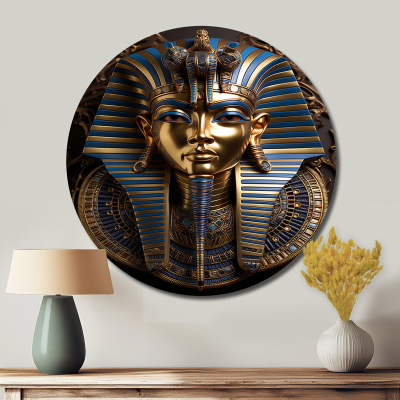 Égypte, pharaons royaux - Art rond en métal, H 23 po x l 23 po