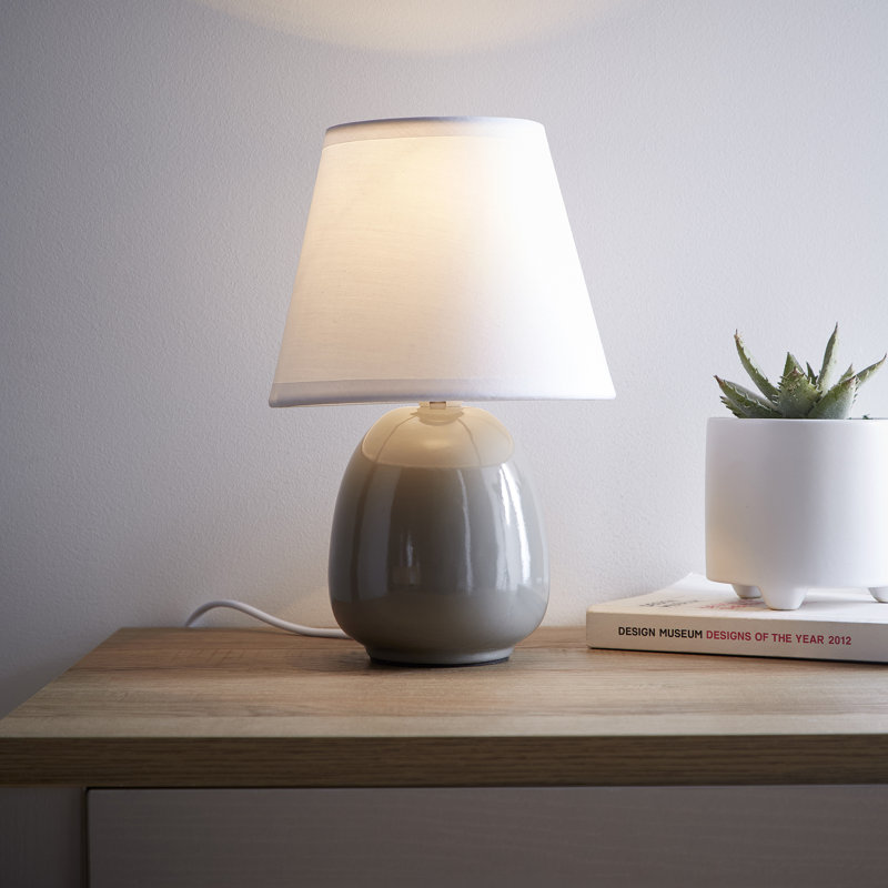 Burniece Ceramic Table Lamp, Grey