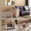 -in-1 Cat Scratcher End Tables with Storage, Wood MDF Modern Sofa Table