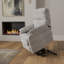 Fauteuil relevable moelleux en tissu colombe Lucie