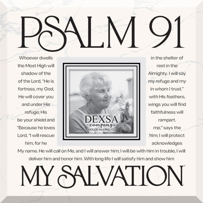 Psalm 91 - My Salvation Glass Photo Frame - 12" x 12"