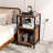 Mobile Record Player Stand With Power Outlet Open Shelf & Dividers Metal Frame