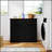 Farmhouse Black Double Tilt Out Trash Cabinet For 20 Gallon Cans, Free Standing Recycling With Hideaway Drawer, Barn Door Style