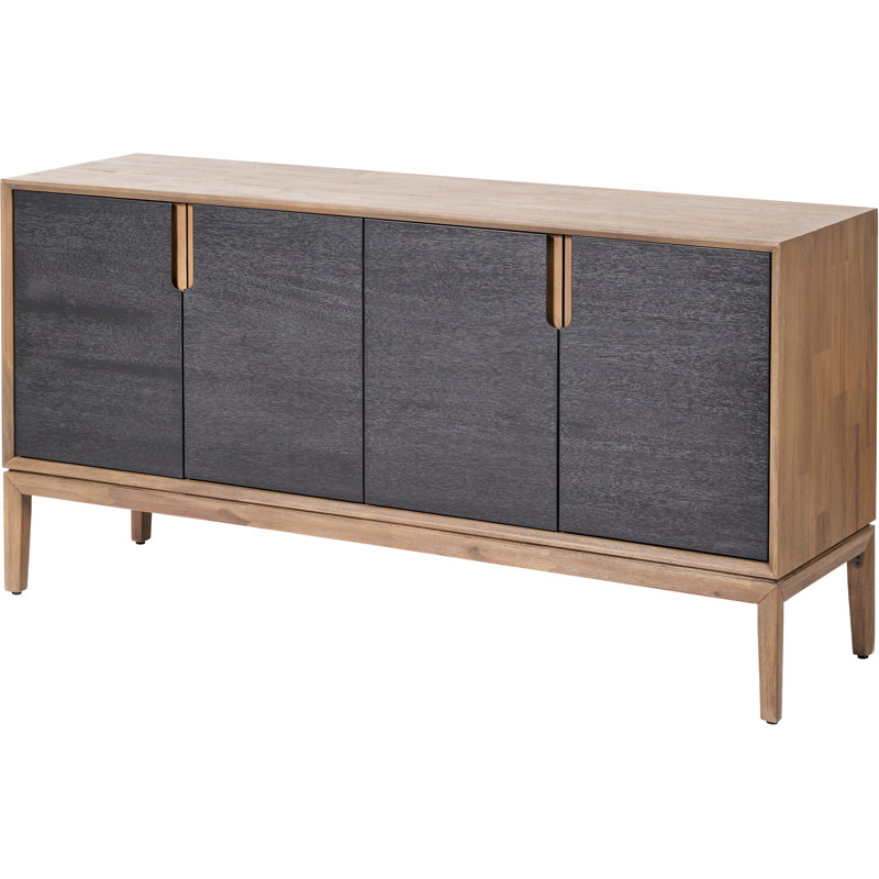 Takierra 160cm Solid Wood Sideboard, Black/Brown