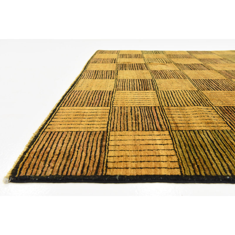 Tapis de zone en laine 6 pi x 8 pi 10 po one-of-kind à la main noué la Nash