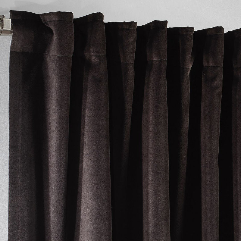Soft Touch Velvet Kitchen Valance, 90 W x 60 D cm, 27 Dark Chocolate