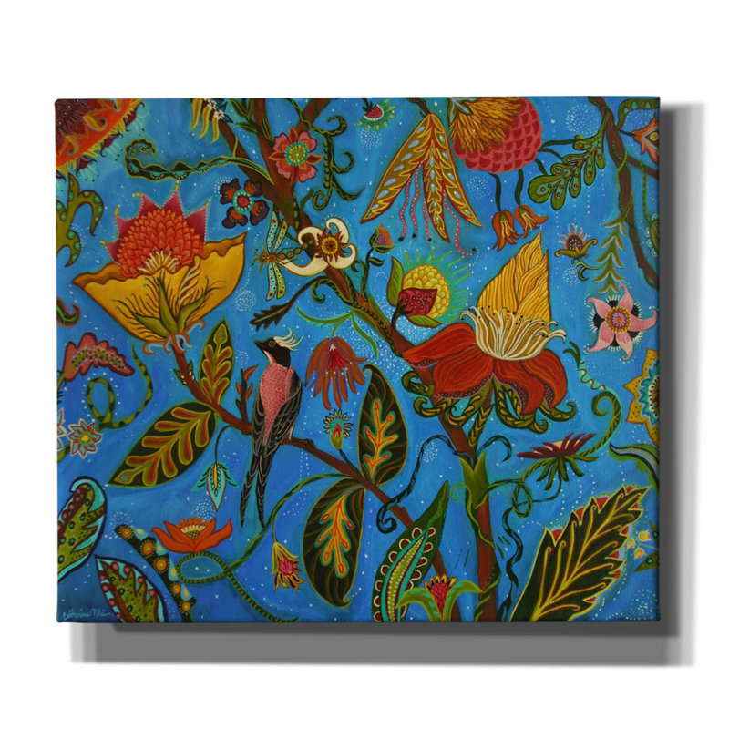 «Flowers Gone Wild» par Catherine A Nolin, art mural sur toile, H 26 po x l 30 po x P 1,5 po