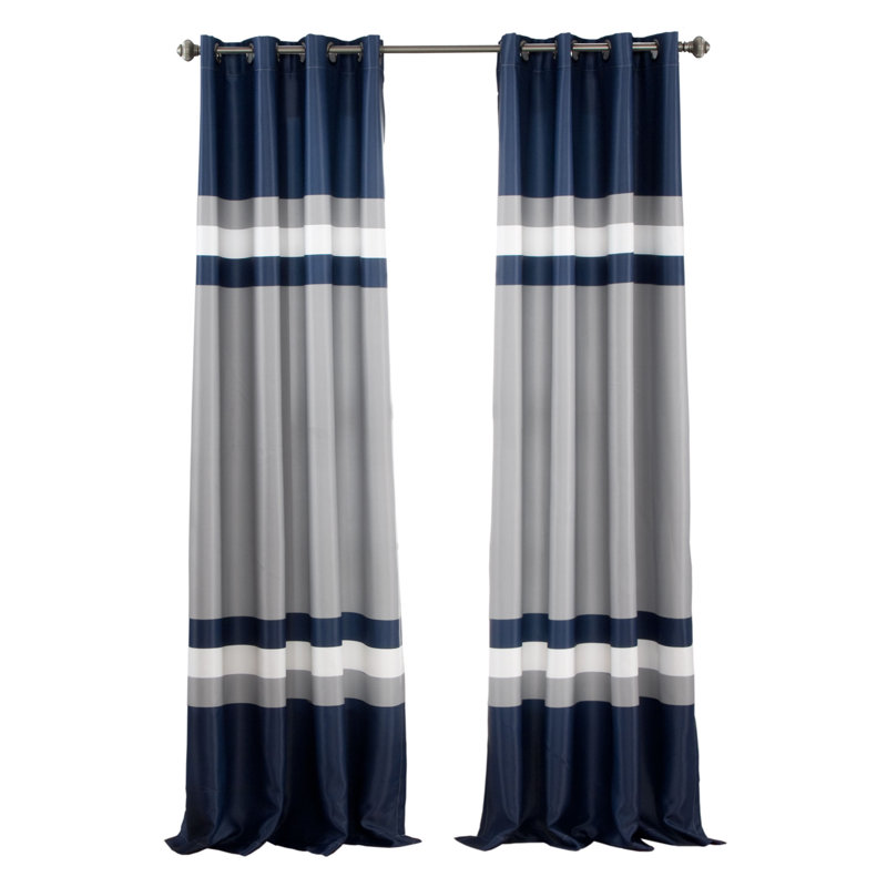 Alexander Room Darkening Curtain Pair, Navy, 52"W x 84"L