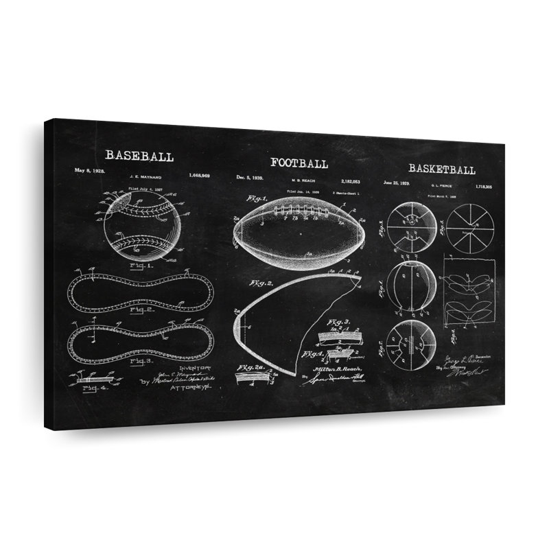 «Team Sports Sports Balls Compilation BW», reproduction sur toile, H 24 po x l 36 po x P 1,25 po