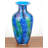 10" Blue and Green Glass Abstract Round Table Vase