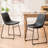 Anke Vegan Leather Dining Chairs, Dark Brown-1017218206