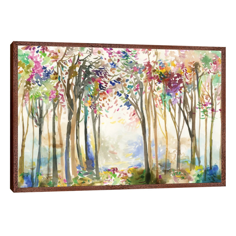Sunny Path II by Allison Pearce - Floater Frame Painting on Canvas, 152.5 cm H x 101.5 cm W, Brown Framed