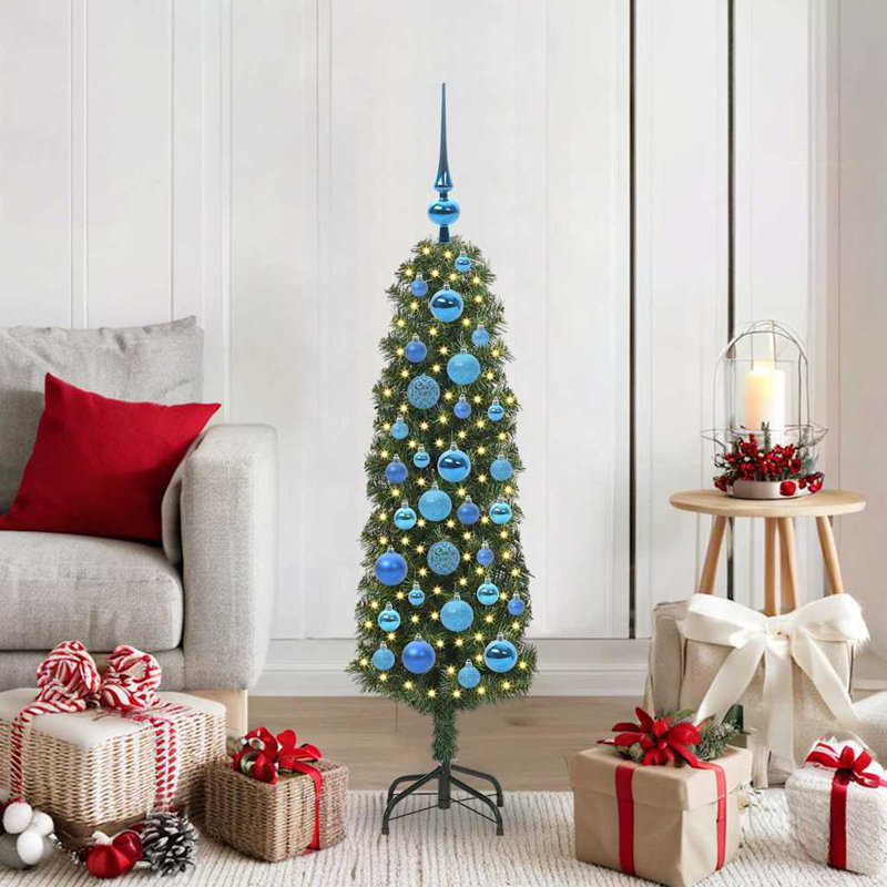 Artificial Christmas Tree with 150 LEDs with Stand, Blue, 3.94' H
